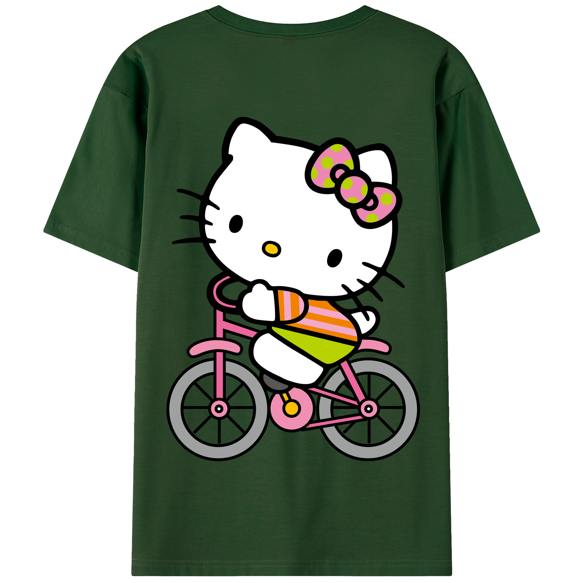 （画像用） Hello Kitty ハローキティ 綿100％半袖Tシャツ（背面プリント）